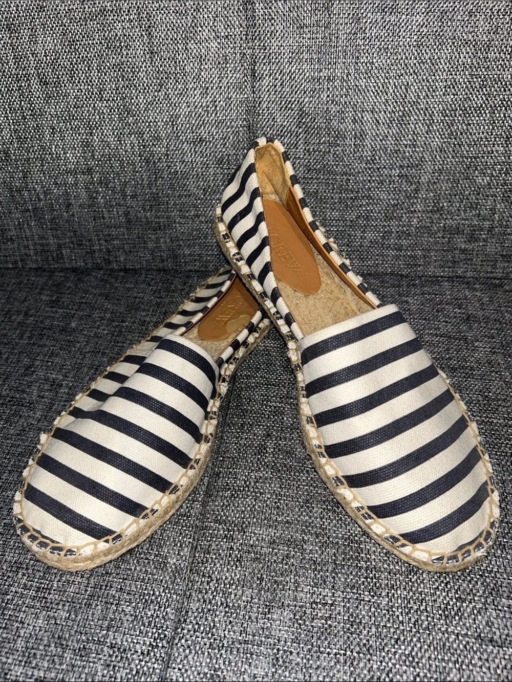 NEW - J. Crew Navy and White Striped Espadrille Flats